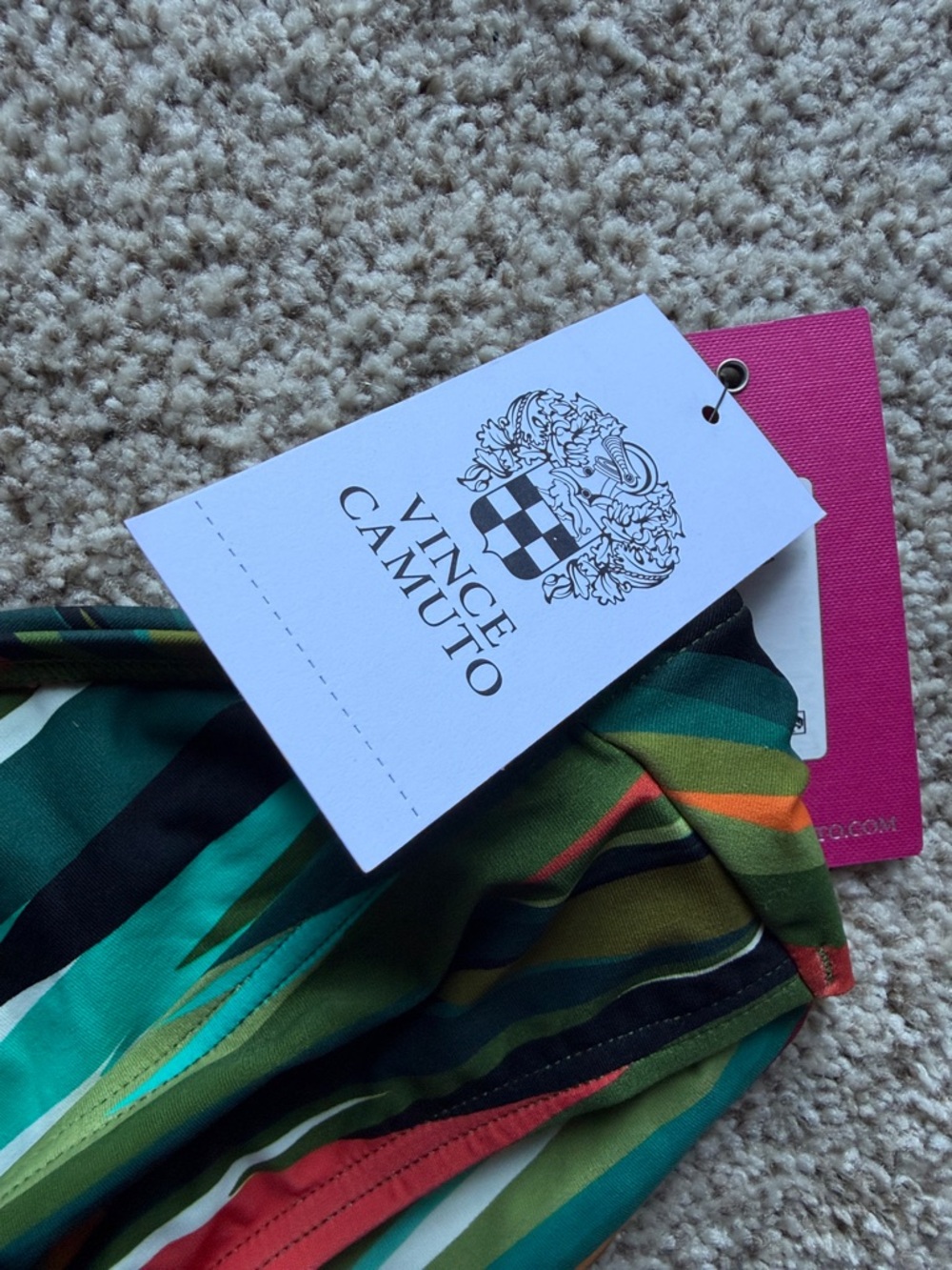 Vince Camuto Teal Green Multi-Stripe Bikini Bottom - Picture 4 of 6
